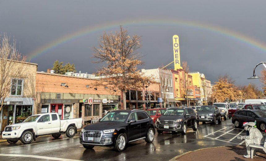 Rainbow downtown Bend Susan Gregory 1212