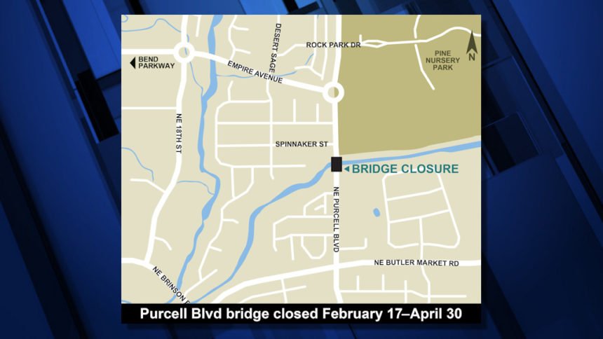 Purcell Blvd. bridge closure map