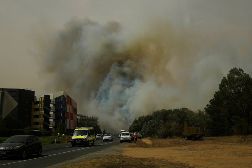 Pialligo Bushfire Continues To Burn Close To Canberra Airport