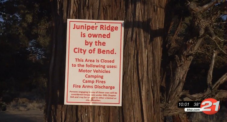 Juniper Ridge city of Bend sign