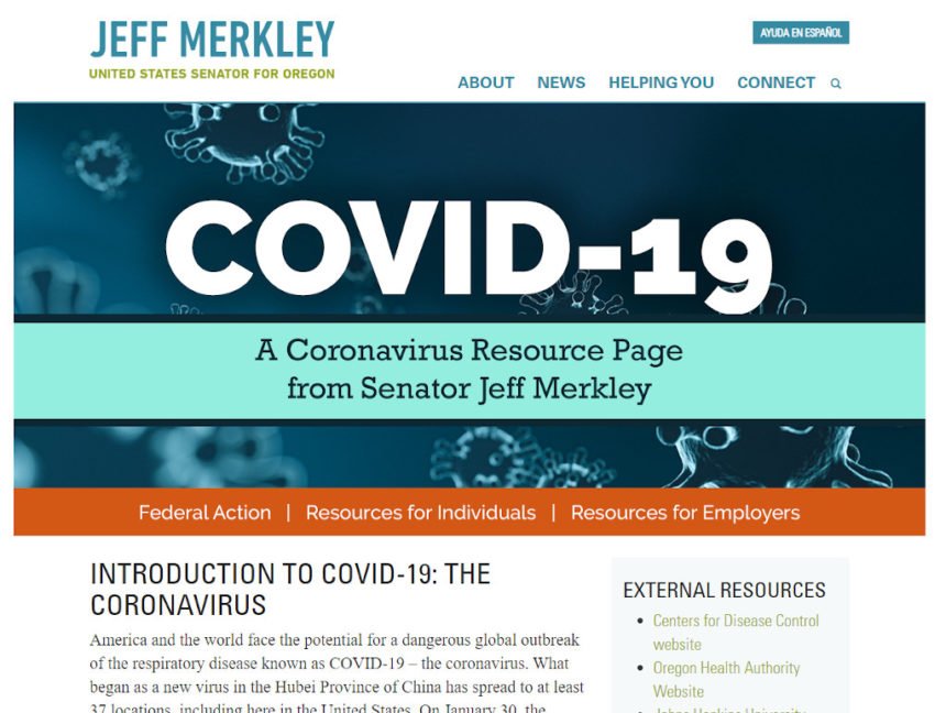 Merkley coronavirus page