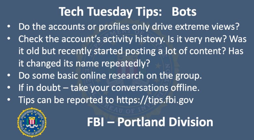 Oregon FBI Tech Tuesday bots