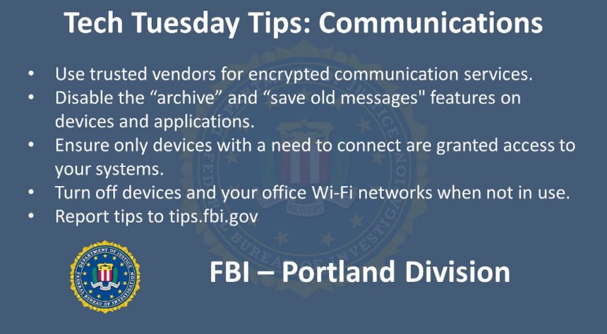 Oregon FBI Tech Tuesday communications 225