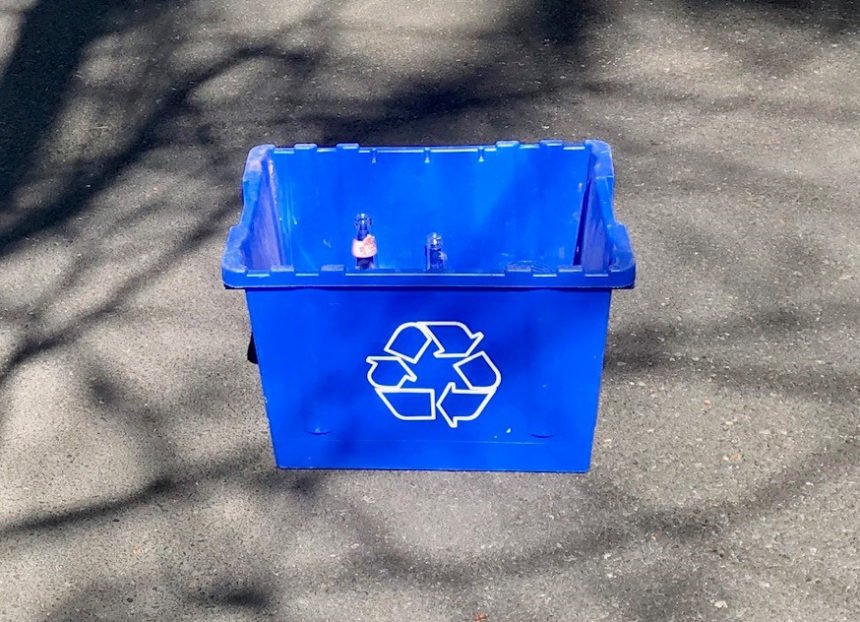 Glass curbside recycling bin