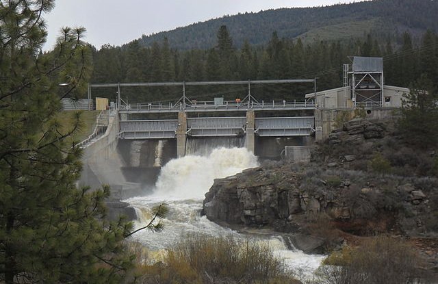 The John C. Boyle Dam, southwest of Klamath Falls, is one of four Klamath River dams slated for removal