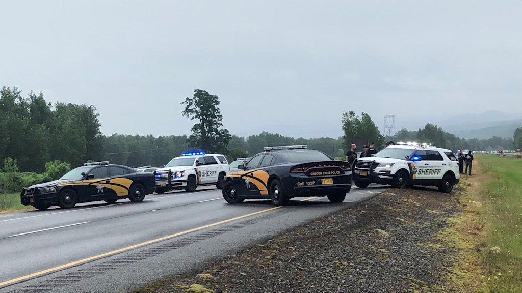 Law enforcement closed Interstate 84 on Thursday after chase, shootout with Wash. murder suspect