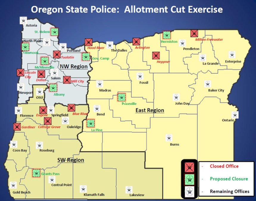 Oregon State Police possible office cuts