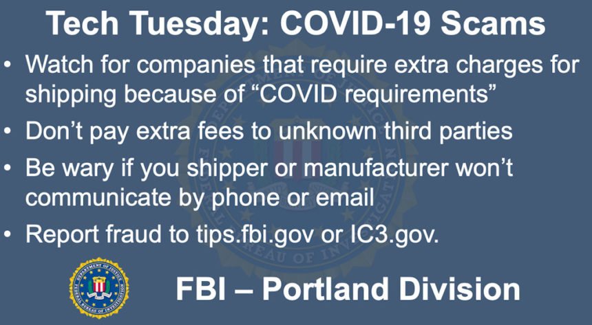 Oregon FBI Tech Tuesday COVID-19 scams