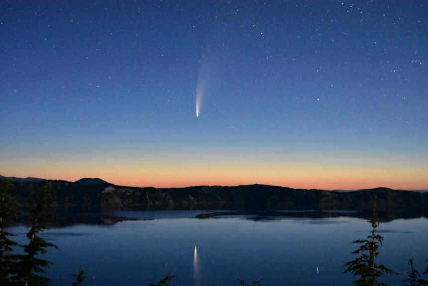 Comet Neowise over Crater Lake Kevin Merriman