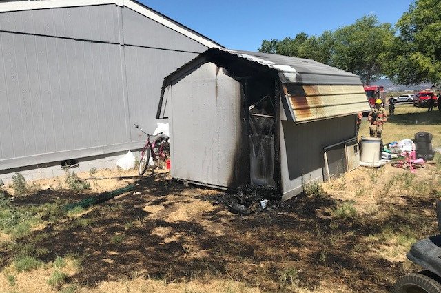Crook County Rimrock Acres shed fire 723