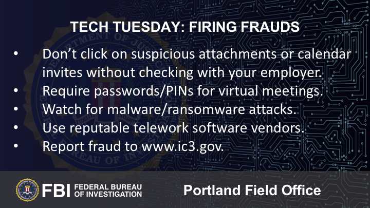 Oregon FBI Tech Tuesday firing scams