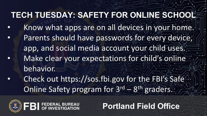 Oregon FBI Tech Tuesday Online school