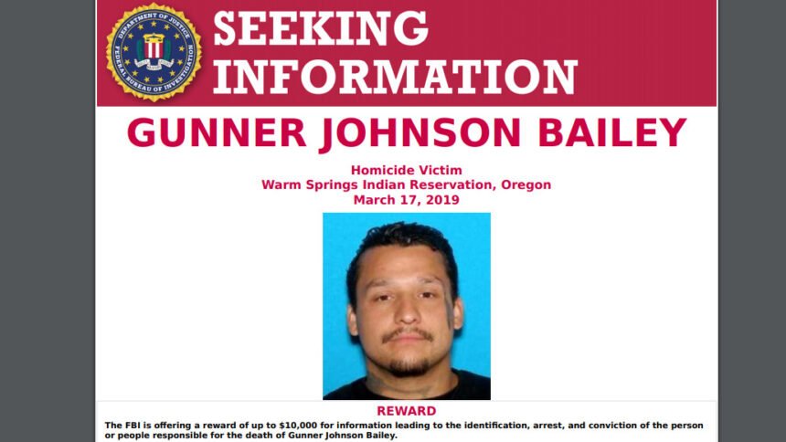 FBI reward poster Gunner Bailey