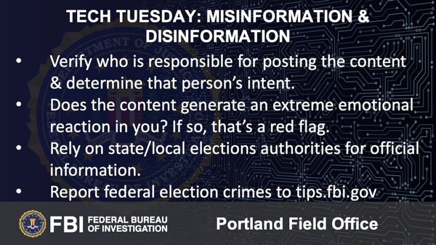 Oregon FBI Tech Tuesday misinformation disinformatiopn