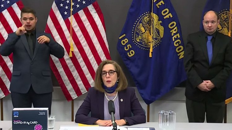 Gov. Kate Brown speaks Monday on law enforcement plan to deter election-related violence, intimidation