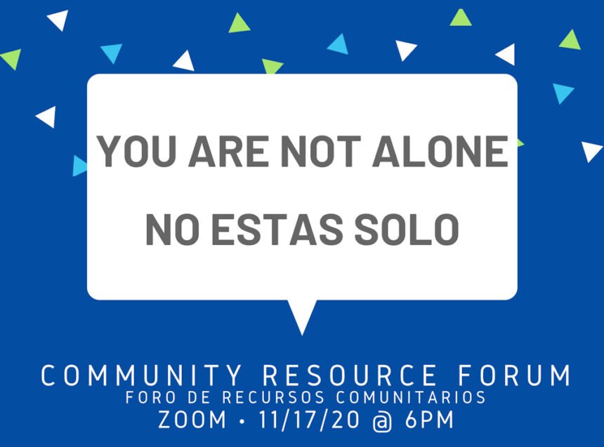 You Are Not Alone Community Resource Forum