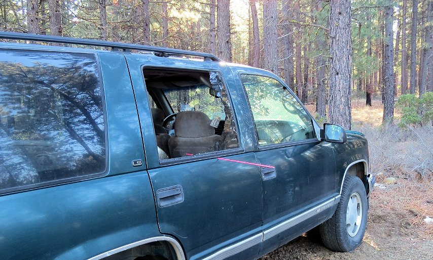 Chevy Tahoe parked in homeless camp west of Sisters was shot several times, Deschutes County sheriff's deputies say