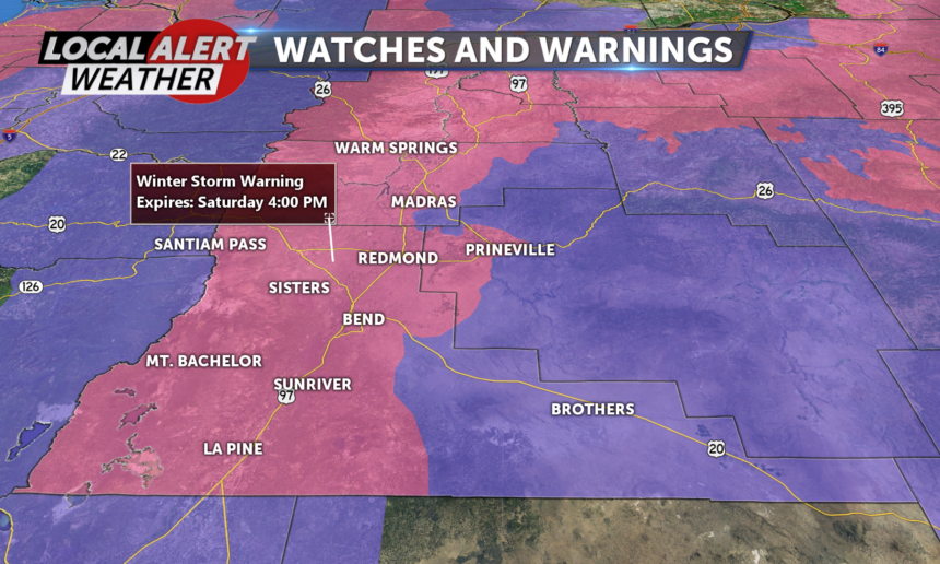 Winter storm warning extended to Saturday - KTVZ