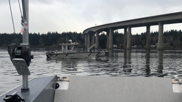 Search had been underway in the Columbia River since car was reported to have plunged off I-205 (Glenn Jackson Bridge)