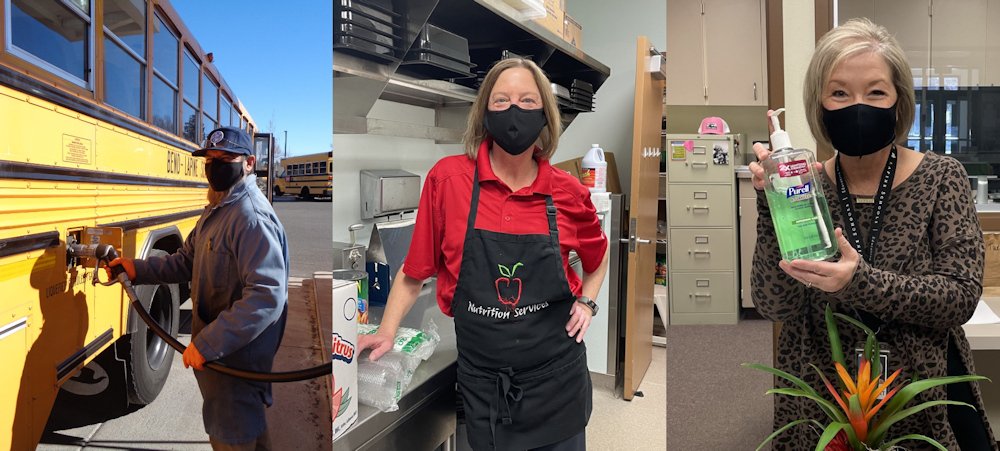 This week, Bend-La Pine Schools celebrates classified staff members, a diverse and large group of support staff including bus drivers like Mike Grijalva, nutrition services staff such as Amy Guthrie, office staff like Nancy Stuart, and many more.