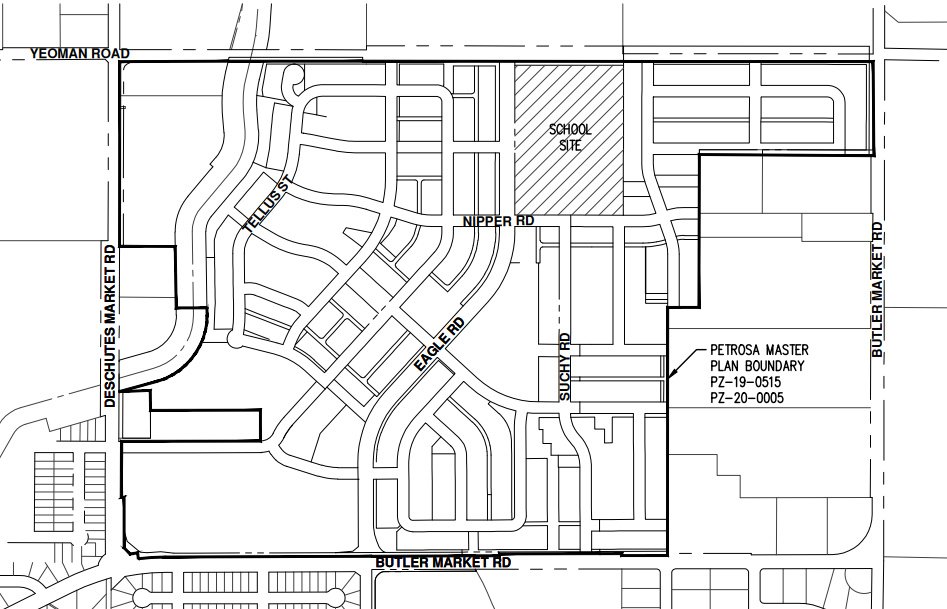 Bend-La Pine Schools plan future elementary school in Petrosa subdivision off Butler Market, Yeoman and Deschutes Market roads