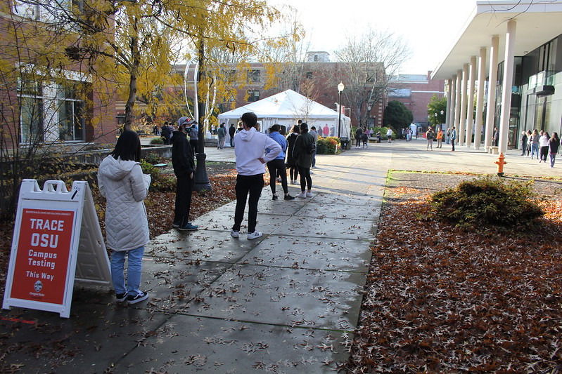 OSU students line up for TRACE COVID-19 testing