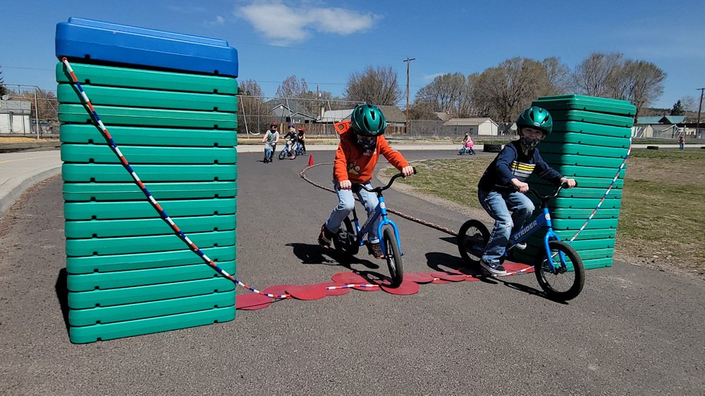 Crooked River Elementary School students train at Bike Rodeo