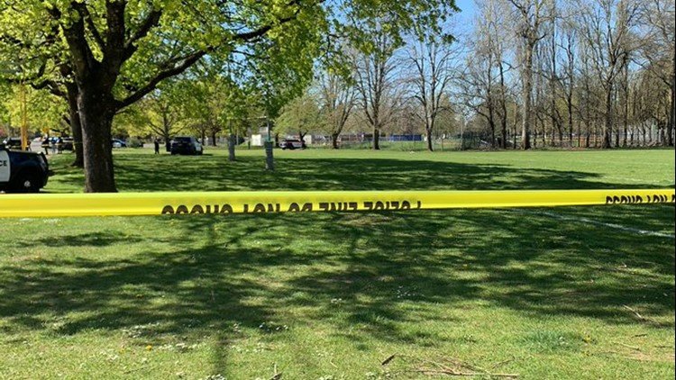 Crime scene tape surrounds area of Lents Park in Portland, scene of fatal officer-involved shooting 