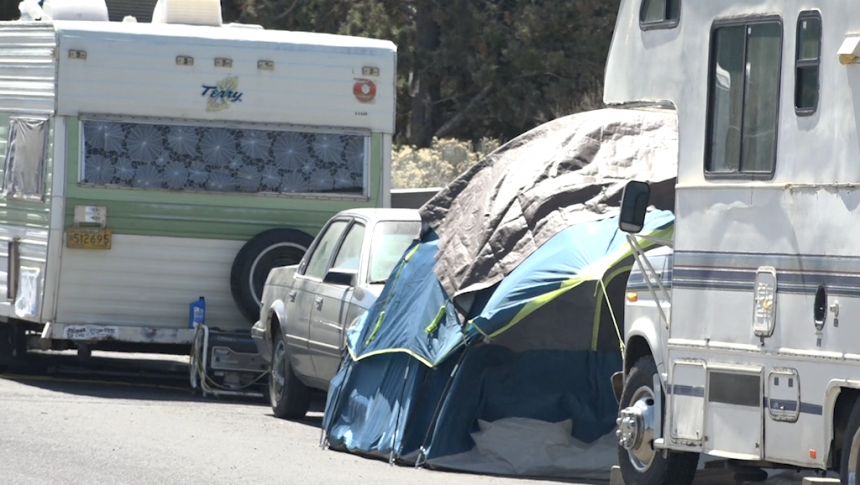 Dozens of RVs, cars and tents have been located for months at a homeless encampment along Hunnell Road in Bend