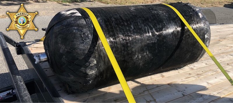 SpaceX recovered a composite-overwrapped pressure vessel from last week’s Falcon 9 re-entry on private property in SW Grant County, Washington this week
