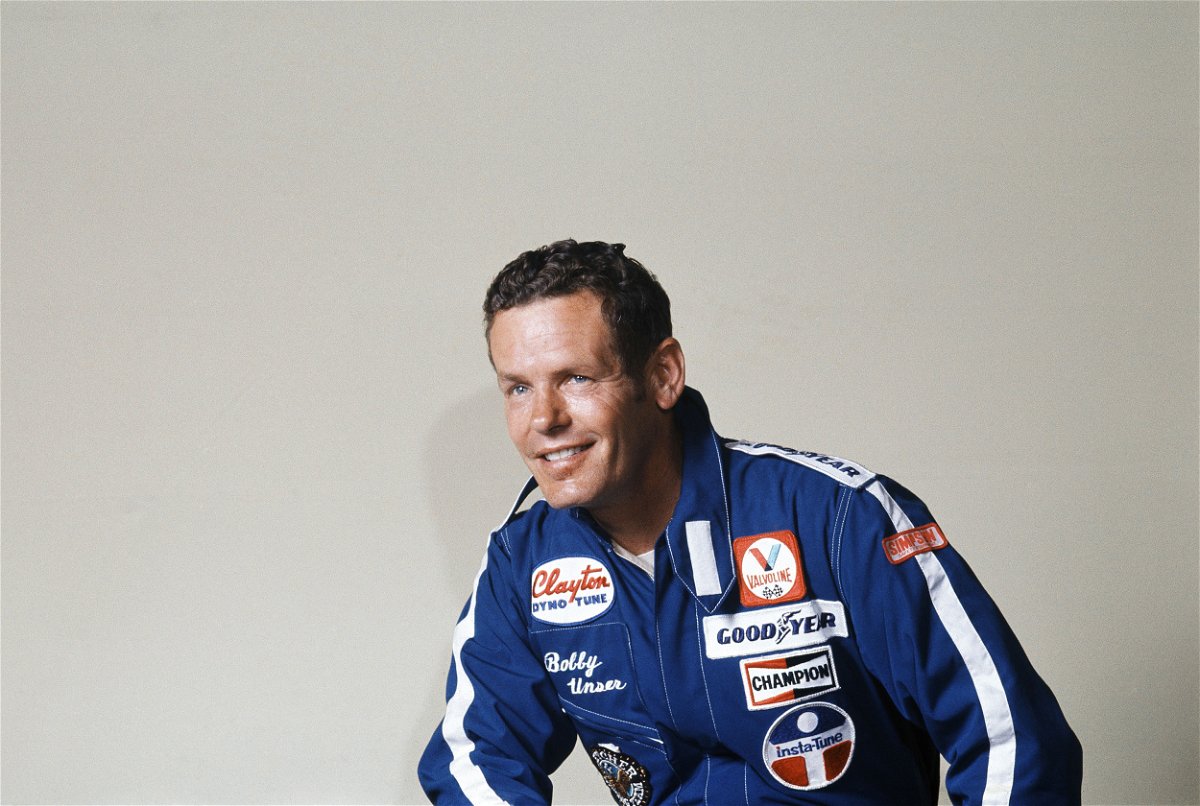 Race car driver Bobby Unser is shown in 1977