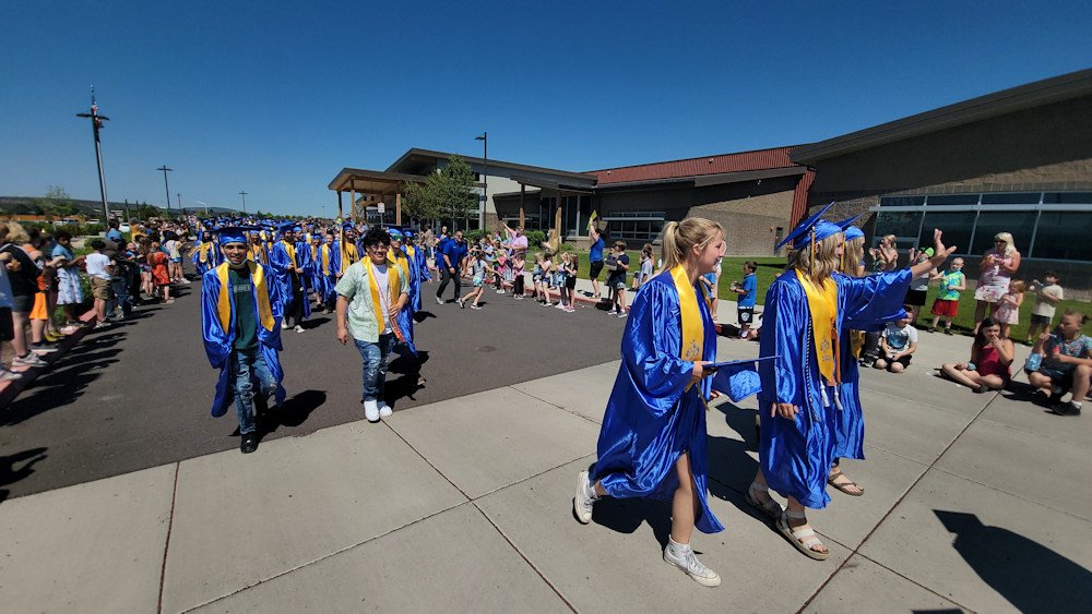 Elementary, middle school students welcomed Crook County High School's graduating seniors on 'Honorary Senior Tour' last June
