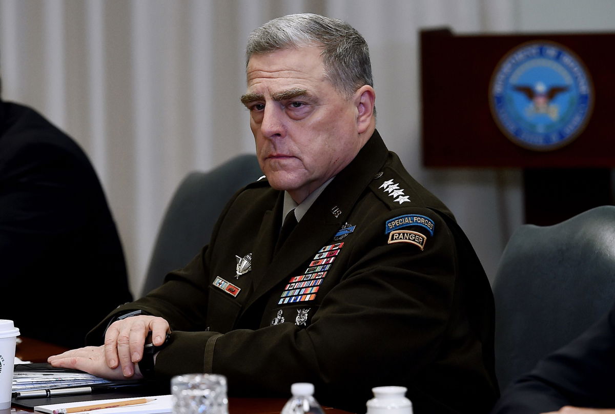 <i>Olivier Douliery/AFP/Getty Images</i><br/>Joint Chiefs Chairman Gen. Mark Milley often found he was the lone voice of opposition to those demands during heated Oval Office discussions
