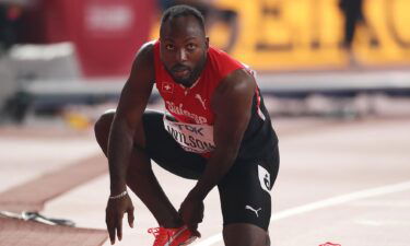 Switzerland's Alex Wilson waits for results after competing in the Men's 200m heats at the 2019 IAAF World Athletics Championships