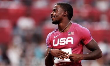 Trayvon Bromell of Team United States reacts after competing in the Men's 100m Round 1 heats