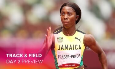 Shelly-Ann Fraser-Pryce of Team Jamaica competes during round one of the Women's 100m heats