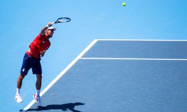 Novak Djokovic competes in Tokyo