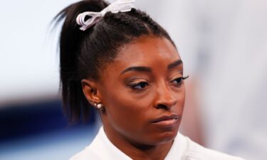 Simone Biles watches team all-around final