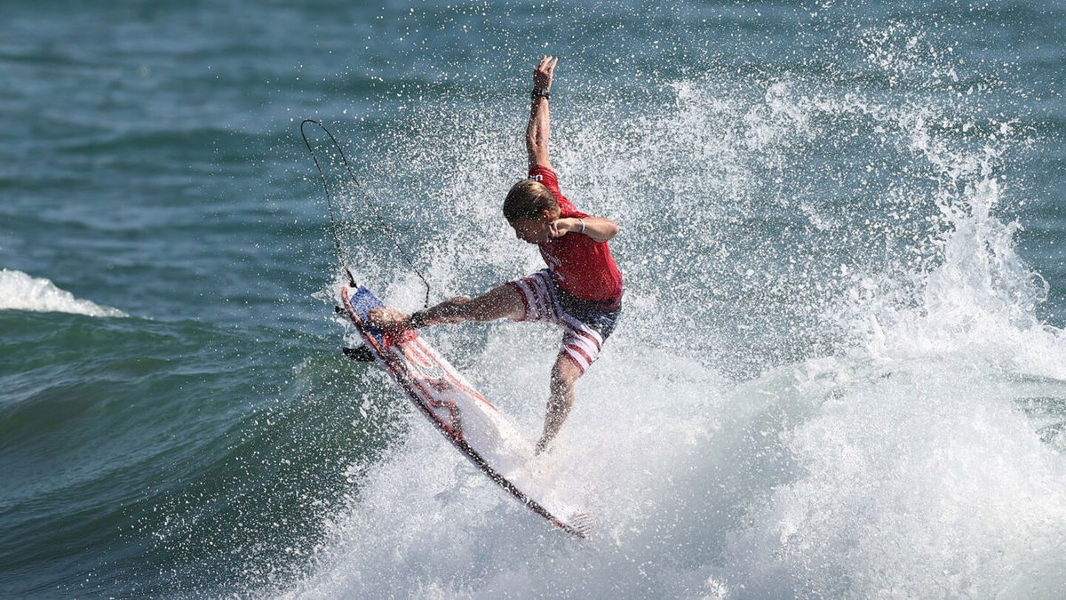 Kolohe Andino competes in Tokyo