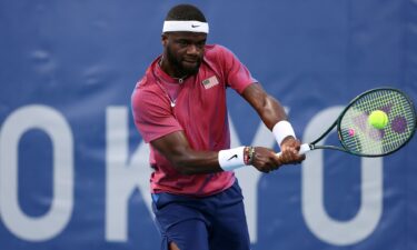 Frances Tiafoe competes in Tokyo