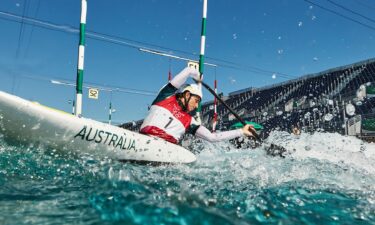 Jessica Fox of Team Australia during training at the Kasai Canoe Slalom Center