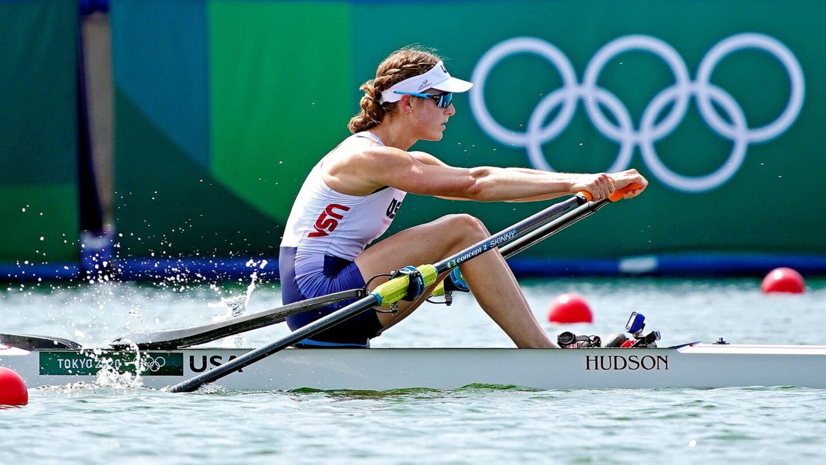 Kara Kohler competes in the Women's Single Sculls Heats