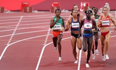 Athing Mu of Team United States leads her Women's 800m Semi-Final field on day eight of the Tokyo 2020 Olympic Games