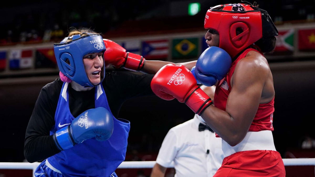 Zenfira Magomedalieva during the match