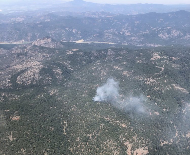 Rocky Butte Fire was burning Thursday near Steins Pillar on the Ochoco National Forest
