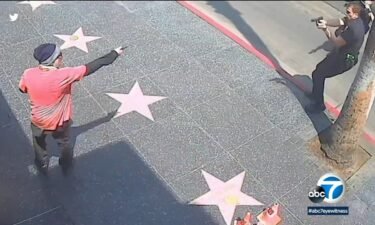 A man died after he pointed a replica gun at police officers and was shot on the Hollywood Walk of Fame