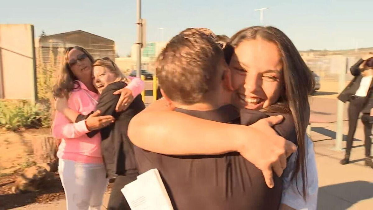<i>KPTV</i><br/>Nayah Addington was released from the Coffee Creek Correctional Facility and reunited with her family. Addington was released early due to her hard work during 2020 wildfires.