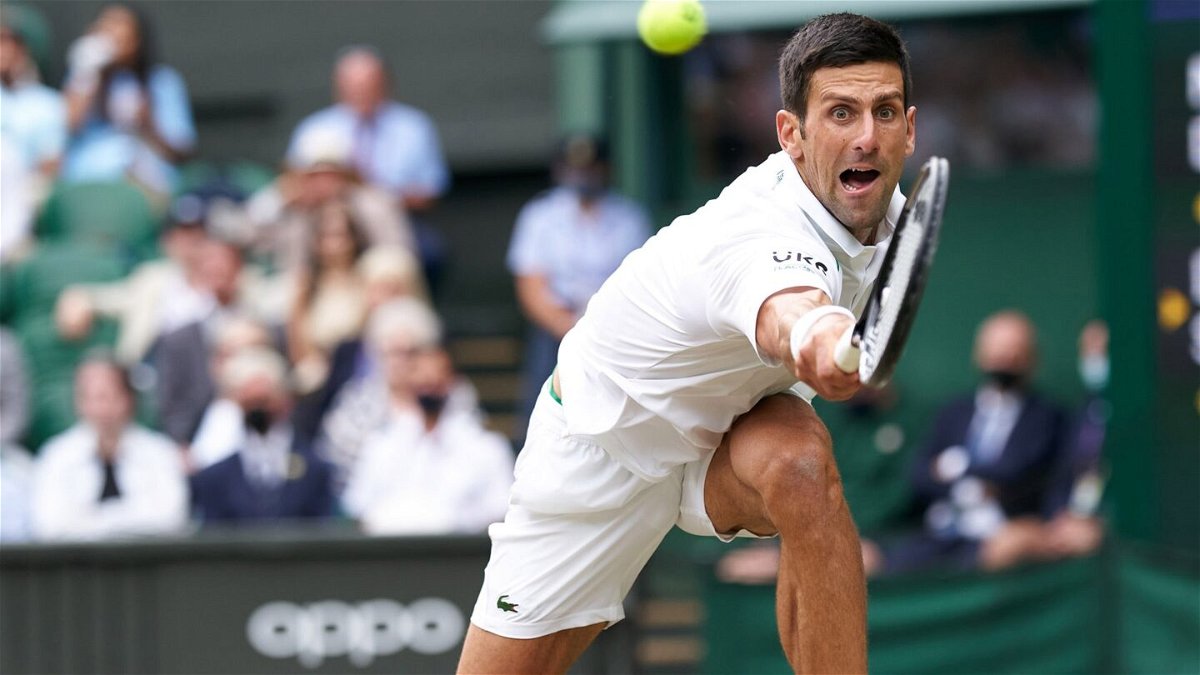 Novak Djokovic competes at Wimbledon