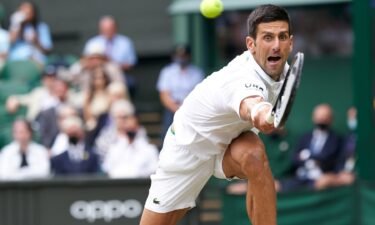 Novak Djokovic competes at Wimbledon