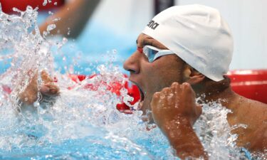 Ahmed Hafnaoui Tunisia Swimming Celebrate